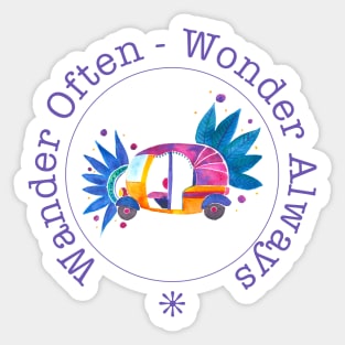 Wander often - wonder always rickshaw Sticker